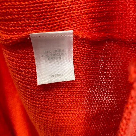 J. Jill Linen Blend Coral Single Button Knit Cardigan Sweater - Picture 8 of 11